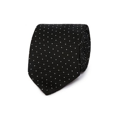 Black spot textured tie